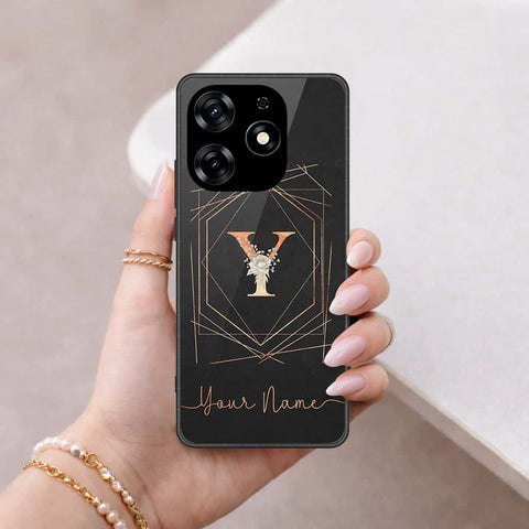 Tecno Spark 10 Pro Cover - Personalized Alphabet Series - HQ Ultra Shine Premium Infinity Glass Soft Silicon Borders Case