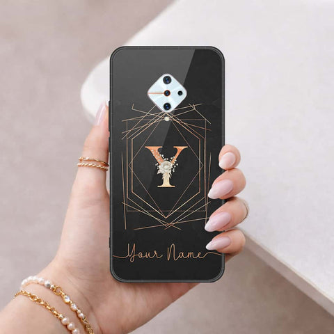 Vivo Y9s Cover - Personalized Alphabet Series - HQ Ultra Shine Premium Infinity Glass Soft Silicon Borders Case