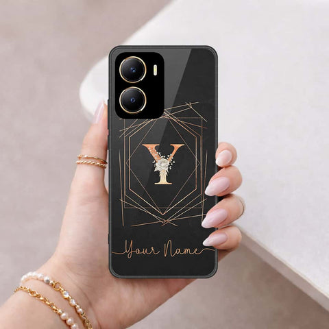 Vivo Y16 Cover - Personalized Alphabet Series - HQ Ultra Shine Premium Infinity Glass Soft Silicon Borders Case