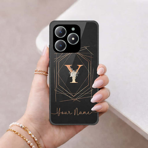 Realme C61 Cover - Personalized Alphabet Series - HQ Ultra Shine Premium Infinity Glass Soft Silicon Borders Case