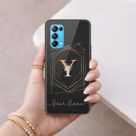 Oppo Reno 5 5G Cover - Personalized Alphabet Series - HQ Ultra Shine Premium Infinity Glass Soft Silicon Borders Case