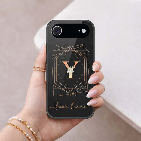 iPhone 18 Air - Personalized Alphabet Series - HQ Ultra Shine Premium Infinity Glass Soft Silicon Borders Case