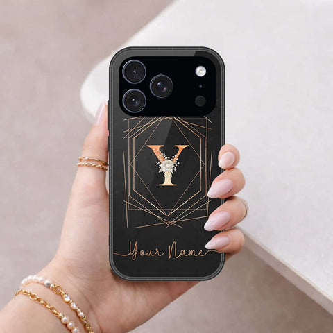 iPhone 18 Pro Max - Personalized Alphabet Series - HQ Ultra Shine Premium Infinity Glass Soft Silicon Borders Case