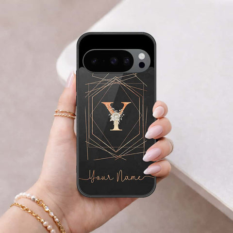 Google Pixel 9 Cover - Personalized Alphabet Series - HQ Ultra Shine Premium Infinity Glass Soft Silicon Borders Case