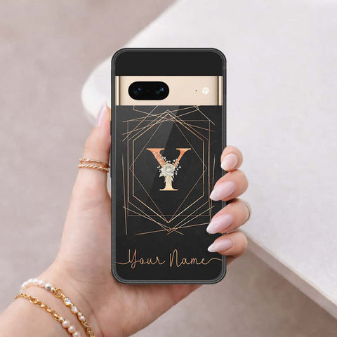 Google Pixel 7 Cover - Personalized Alphabet Series - HQ Ultra Shine Premium Infinity Glass Soft Silicon Borders Case