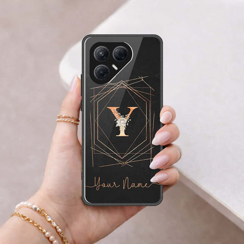 Tecno Pova 7 4G Cover - Personalized Alphabet Series - HQ Ultra Shine Premium Infinity Glass Soft Silicon Borders Case