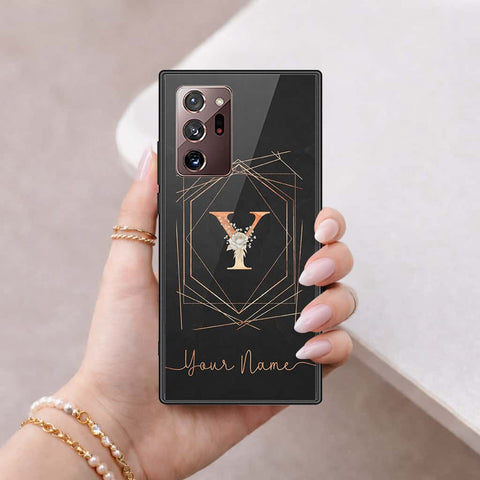 Samsung Galaxy Note 20 Ultra Cover - Personalized Alphabet Series - HQ Ultra Shine Premium Infinity Glass Soft Silicon Borders Case