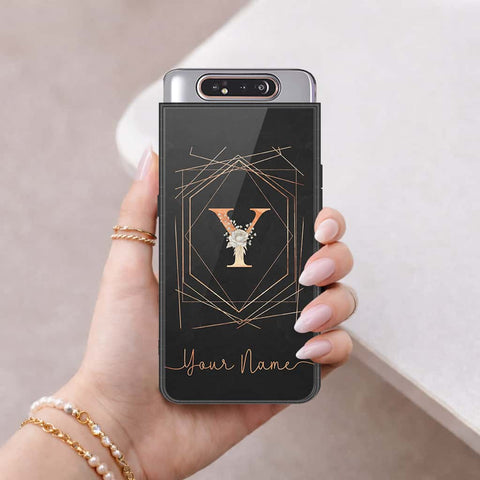 Samsung Galaxy A80 Cover - Personalized Alphabet Series - HQ Ultra Shine Premium Infinity Glass Soft Silicon Borders Case