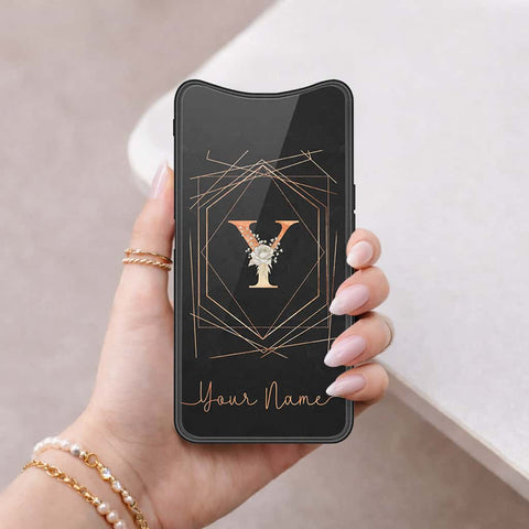 Oppo Find X Cover - Personalized Alphabet Series - HQ Ultra Shine Premium Infinity Glass Soft Silicon Borders Case