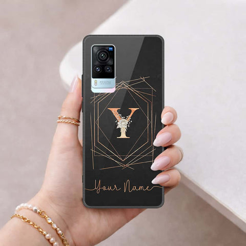 Vivo X60 Cover - Personalized Alphabet Series - HQ Ultra Shine Premium Infinity Glass Soft Silicon Borders Case