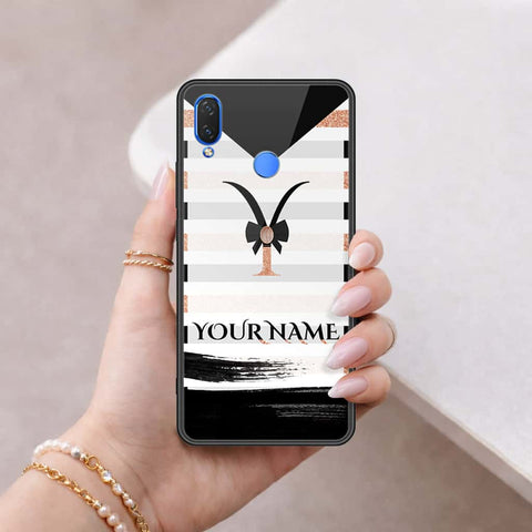 Huawei Y9 2019 Cover - Personalized Alphabet Series - HQ Ultra Shine Premium Infinity Glass Soft Silicon Borders Case