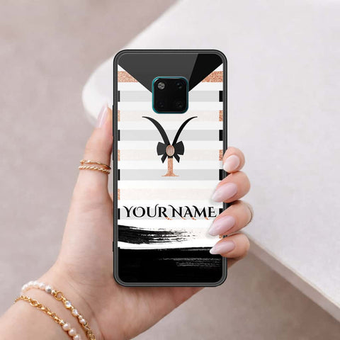 Huawei Mate 20 Pro Cover - Personalized Alphabet Series - HQ Ultra Shine Premium Infinity Glass Soft Silicon Borders Case