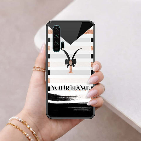 Honor 20 Pro Cover - Personalized Alphabet Series - HQ Ultra Shine Premium Infinity Glass Soft Silicon Borders Case