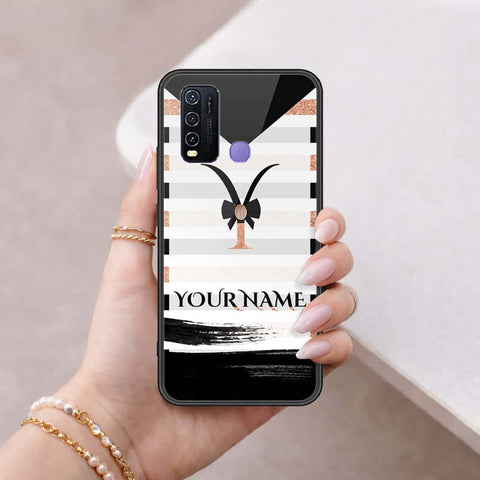 Vivo Y30 Cover - Personalized Alphabet Series - HQ Ultra Shine Premium Infinity Glass Soft Silicon Borders Case
