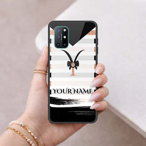 OnePlus 8T Cover - Personalized Alphabet Series - HQ Ultra Shine Premium Infinity Glass Soft Silicon Borders Case