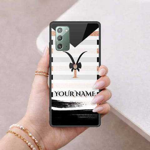 Samsung Galaxy Note 20 Cover - Personalized Alphabet Series - HQ Ultra Shine Premium Infinity Glass Soft Silicon Borders Case