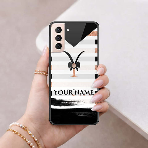 Samsung Galaxy S21 5G Cover - Personalized Alphabet Series - HQ Ultra Shine Premium Infinity Glass Soft Silicon Borders Case