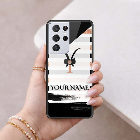 Samsung Galaxy S21 Ultra 5G Cover - Personalized Alphabet Series - HQ Ultra Shine Premium Infinity Glass Soft Silicon Borders Case