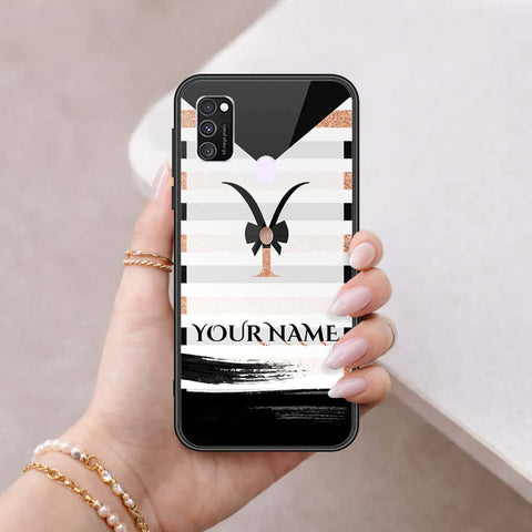 Samsung Galaxy M30s Cover - Personalized Alphabet Series - HQ Ultra Shine Premium Infinity Glass Soft Silicon Borders Case