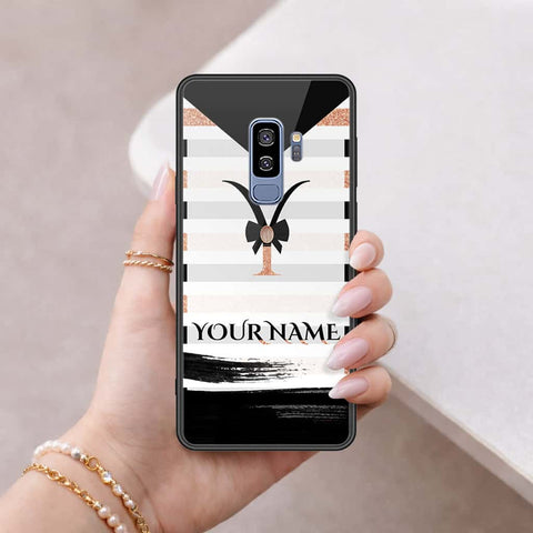 Samsung Galaxy S9 Plus Cover - Personalized Alphabet Series - HQ Ultra Shine Premium Infinity Glass Soft Silicon Borders Case