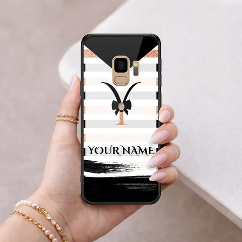 Samsung Galaxy S9 Cover - Personalized Alphabet Series - HQ Ultra Shine Premium Infinity Glass Soft Silicon Borders Case