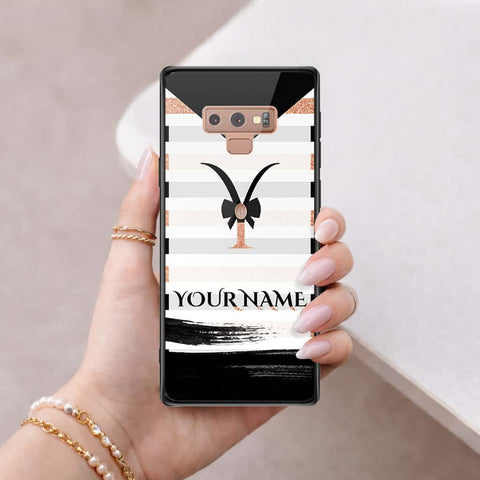 Samsung Galaxy Note 9 Cover - Personalized Alphabet Series - HQ Ultra Shine Premium Infinity Glass Soft Silicon Borders Case