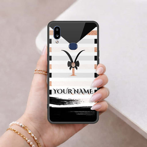 Samsung Galaxy A10s Cover - Personalized Alphabet Series - HQ Ultra Shine Premium Infinity Glass Soft Silicon Borders Case
