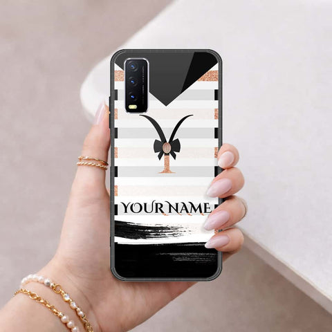 Vivo Y11s Cover - Personalized Alphabet Series - HQ Ultra Shine Premium Infinity Glass Soft Silicon Borders Case
