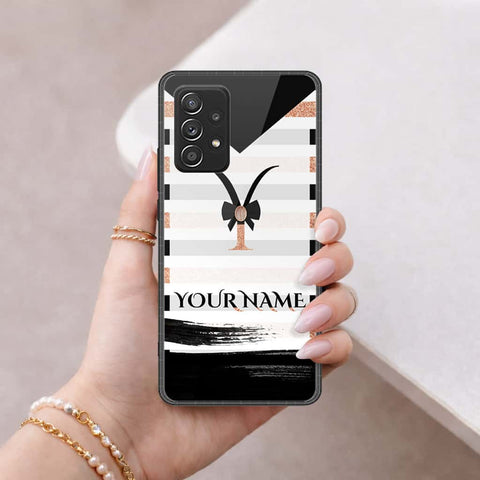 Samsung Galaxy A52 Cover - Personalized Alphabet Series - HQ Ultra Shine Premium Infinity Glass Soft Silicon Borders Case