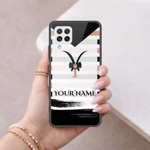 Samsung Galaxy A22 Cover - Personalized Alphabet Series - HQ Ultra Shine Premium Infinity Glass Soft Silicon Borders Case