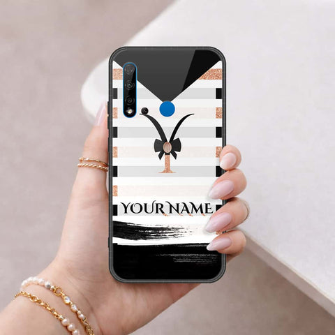 Huawei P20 Lite 2019 Cover - Personalized Alphabet Series - HQ Ultra Shine Premium Infinity Glass Soft Silicon Borders Case