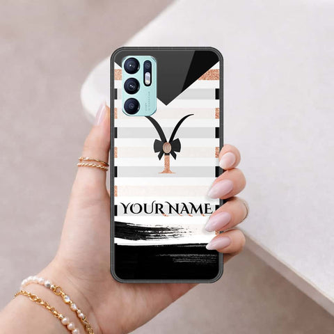 Oppo Reno 6 Cover - Personalized Alphabet Series - HQ Ultra Shine Premium Infinity Glass Soft Silicon Borders Case