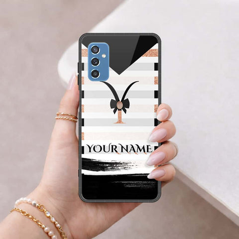 Samsung Galaxy M52 5G Cover - Personalized Alphabet Series - HQ Ultra Shine Premium Infinity Glass Soft Silicon Borders Case