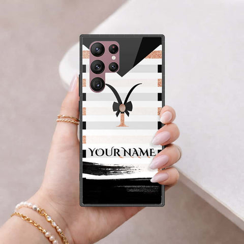 Samsung Galaxy S22 Ultra 5G Cover - Personalized Alphabet Series - HQ Ultra Shine Premium Infinity Glass Soft Silicon Borders Case