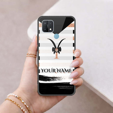Oppo A15 Cover - Personalized Alphabet Series - HQ Ultra Shine Premium Infinity Glass Soft Silicon Borders Case