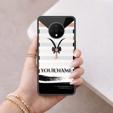 OnePlus 7T Cover - Personalized Alphabet Series - HQ Ultra Shine Premium Infinity Glass Soft Silicon Borders Case