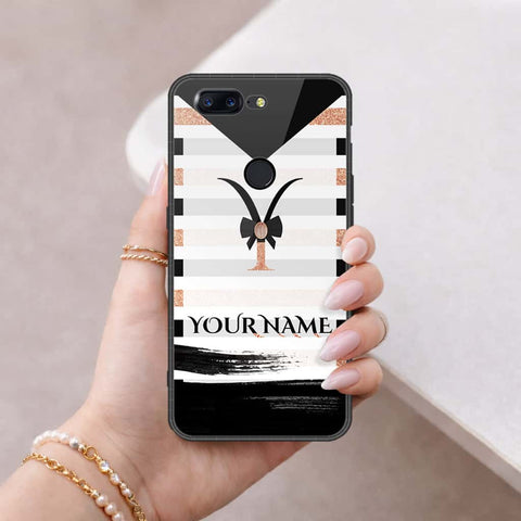 OnePlus 5T Cover - Personalized Alphabet Series - HQ Ultra Shine Premium Infinity Glass Soft Silicon Borders Case