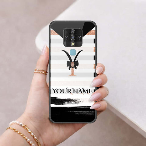 Tecno Camon 16 Cover - Personalized Alphabet Series - HQ Ultra Shine Premium Infinity Glass Soft Silicon Borders Case