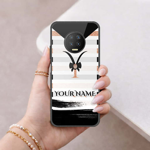 Infinix Note 7 Cover - Personalized Alphabet Series - HQ Ultra Shine Premium Infinity Glass Soft Silicon Borders Case