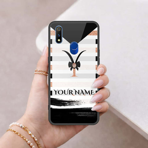 Realme 3 Pro Cover - Personalized Alphabet Series - HQ Ultra Shine Premium Infinity Glass Soft Silicon Borders Case