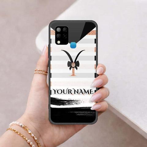 Infinix Hot 10s Cover - Personalized Alphabet Series - HQ Ultra Shine Premium Infinity Glass Soft Silicon Borders Case