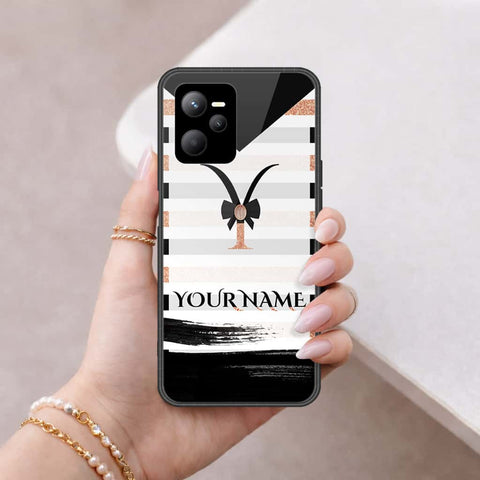Realme V25 Cover - Personalized Alphabet Series - HQ Ultra Shine Premium Infinity Glass Soft Silicon Borders Case