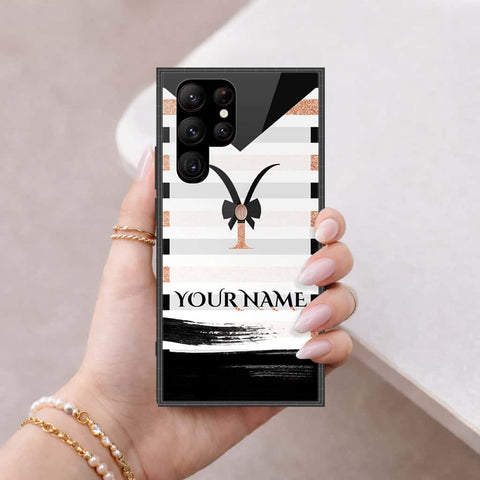Samsung Galaxy S23 Ultra 5G Cover - Personalized Alphabet Series - HQ Ultra Shine Premium Infinity Glass Soft Silicon Borders Case