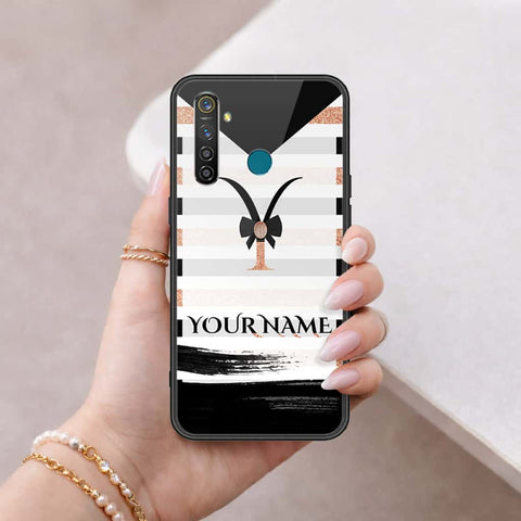 Realme 5 Pro Cover - Personalized Alphabet Series - HQ Ultra Shine Premium Infinity Glass Soft Silicon Borders Case