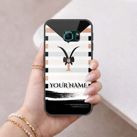 Samsung Galaxy S6 Edge Plus Cover - Personalized Alphabet Series - HQ Ultra Shine Premium Infinity Glass Soft Silicon Borders Case