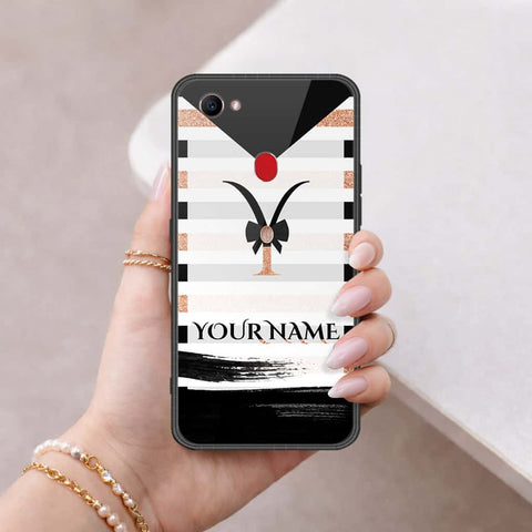 Oppo F7 Cover - Personalized Alphabet Series - HQ Ultra Shine Premium Infinity Glass Soft Silicon Borders Case