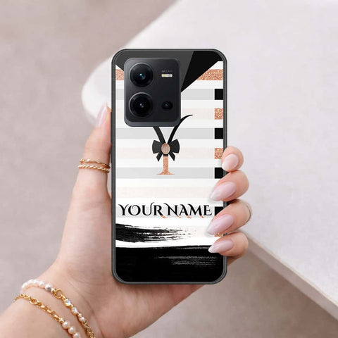Vivo V25e Cover - Personalized Alphabet Series - HQ Ultra Shine Premium Infinity Glass Soft Silicon Borders Case