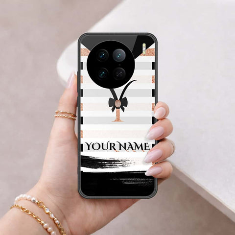 Vivo X90 Pro Cover - Personalized Alphabet Series - HQ Ultra Shine Premium Infinity Glass Soft Silicon Borders Case