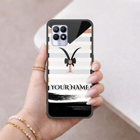 Realme 8i Cover - Personalized Alphabet Series - HQ Ultra Shine Premium Infinity Glass Soft Silicon Borders Case