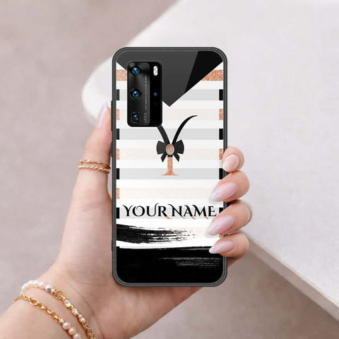 Huawei P40 Pro Cover - Personalized Alphabet Series - HQ Ultra Shine Premium Infinity Glass Soft Silicon Borders Case
